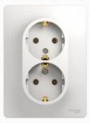 Розетка 2-ая GSL000124 GLOSSA с заземл. без штор. бел. Schneider Electric