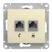 Розетка 2-ая.компьютерная GSL000285KK Clossa RJ45, беж. Schneider Electric