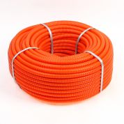 Труба ПНД гофр. d 25 мм тяжелая оранжевая (75м) UPLAST "Акция"